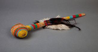 Beaded War Club, c. 1880
Lakota (Western Sioux); North American Plains
Human hair, stone, mot…