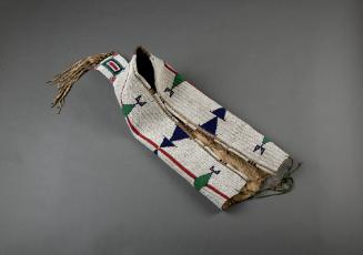 Cradle Hood, c. 1890
Lakota culture; The Great Plains
Leather and glass beads; 22 7/8 × 29 1/…