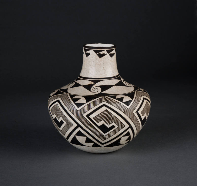 Vase with Black and White Geometric Designs, c. 1959
Lucy Lewis (1898-1992, Puebloan); Western…