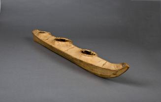 Model Kayak, c.1915
Inuit culture; Alaska
Wood, seal skin, baleen and walrus ivory; 45 x 3 3/…
