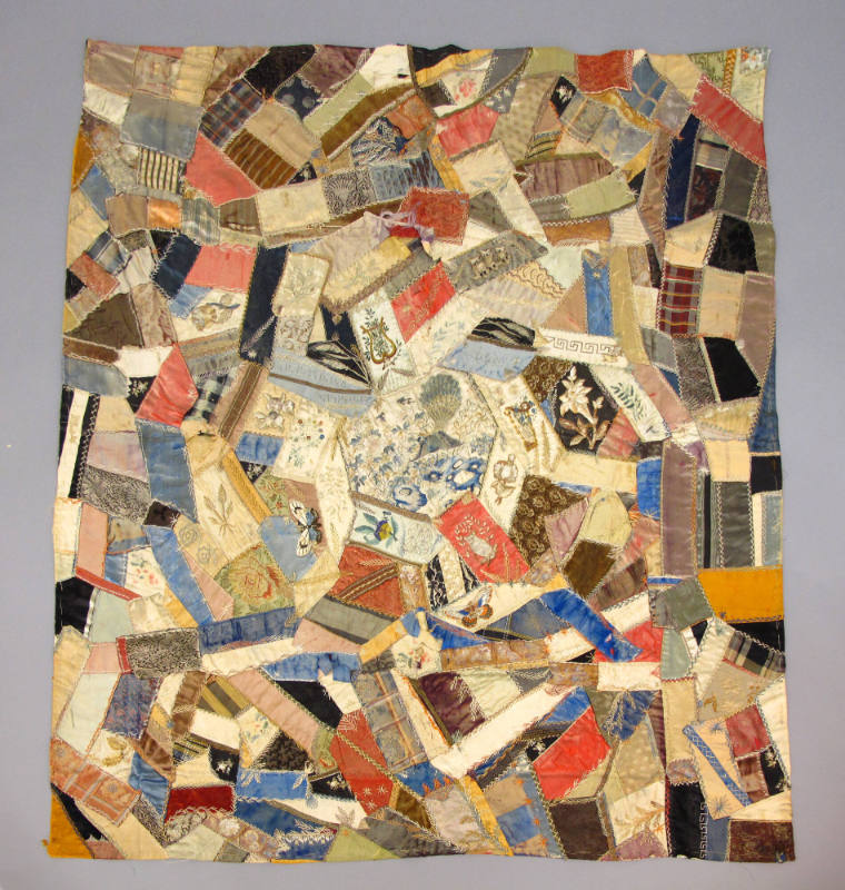 “Crazy” Quilt Top, 1882
Sarah, Rachel, Annie, Lena and Emma Hotchkiss; Iasi, Romania
Cotton, …