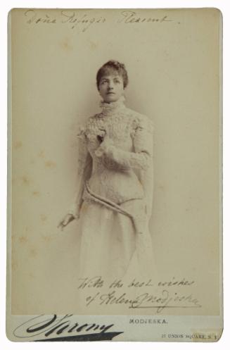 Madame Modjeska as "Juliet", c. 1880
New York, New York
Albumen Print Cabinet Card Photograph…