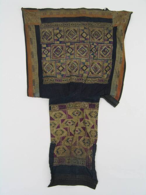 Baby Carrier Panel, early 20th Century
Miao culture; China
Linen; 19 3/4 × 30 3/4 in. 
2019.…