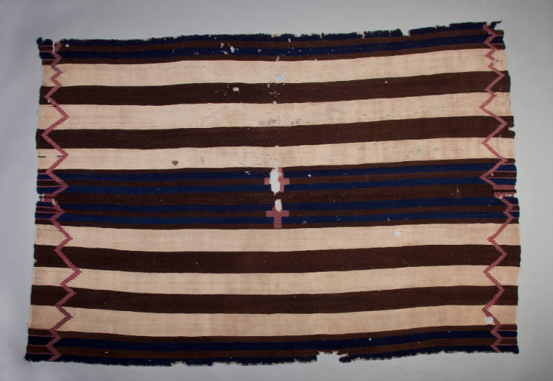 First Phase Chief Blanket, 1855-1865
Navajo culture; Southwest
Wool and natural dye; 71 × 56 …