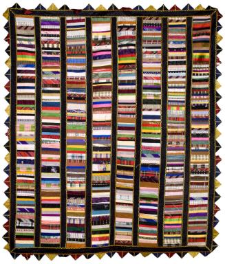 Quilt with "Roman Stripe" pattern, c. 1892
Madame Schumann-Heink; La Jolla, California
Silk, …