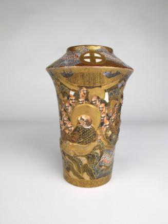 High Neck Vase with Quartered Circles at Top, 1868-1926
Japanese; Japan
Earthenware (Satsuma …