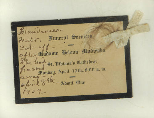 Funeral Announcement for Madame Helena Modjeska