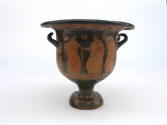 Bell Krater (Mixing Bowl), c. 325 BCE
Greek Apuleian culture; Southern Italy
Fired clay; 16 x…