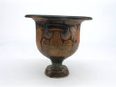 Bell Krater (Mixing Bowl), c. 325 BCE
Greek Apuleian culture; Southern Italy
Fired clay; 16 x…