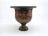 Bell Krater (Mixing Bowl), c. 325 BCE
Greek Apuleian culture; Southern Italy
Fired clay; 16 x…