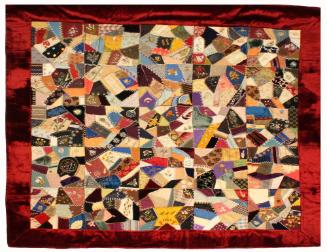Crazy Quilt, 1888
Unknown quilter with initials LAP; possibly North Dakota or Alaska
Velvet, …