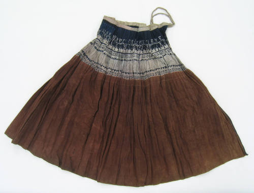 Skirt with White and Blue Geometric Trim, 20th Century
Bouyei people; China
Cotton; 
2008.5.…