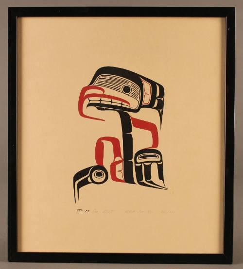 Sea Ghost, 1974
Robert Davidson (Haida, 1946- )
Serigraph; 13 1/2 x 12 x 12 1/2
2013.8.1
Gi…