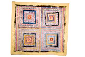 Quilt with "Four Trips Around the World" Pattern, c. 1930
American; Maker Unknown
Cotton; 87 …