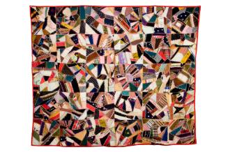 Crazy Quilt, c.1900
Sarah Ann Hinkley Tucker; Whitehall Wisconsin
Silk and velvet; 60 x 75 in…