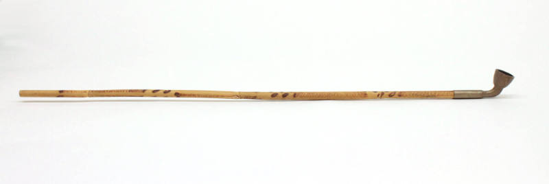 Pipe, late 19th Century
Possibly from Papua New Guinea
Possibly bamboo and metal; 1 1/2 × 24 …