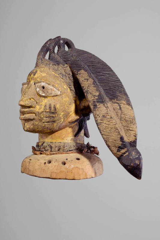 Egungun Headdress Finial, 20th Century 
Yoruba people; Nigeria
Wood, cloth and pigment; 12 x …