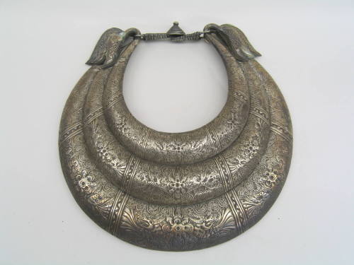 Necklace, 20th Century
Miao culture; Guizhou Province, China, Asia
Silver; 13 1/2 × 13 1/2 in…