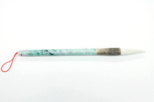 Calligraphy Brush, early 21st Century
China
Jade, bamboo, thread and hair; 11 1/4 × 3/4 in.
…