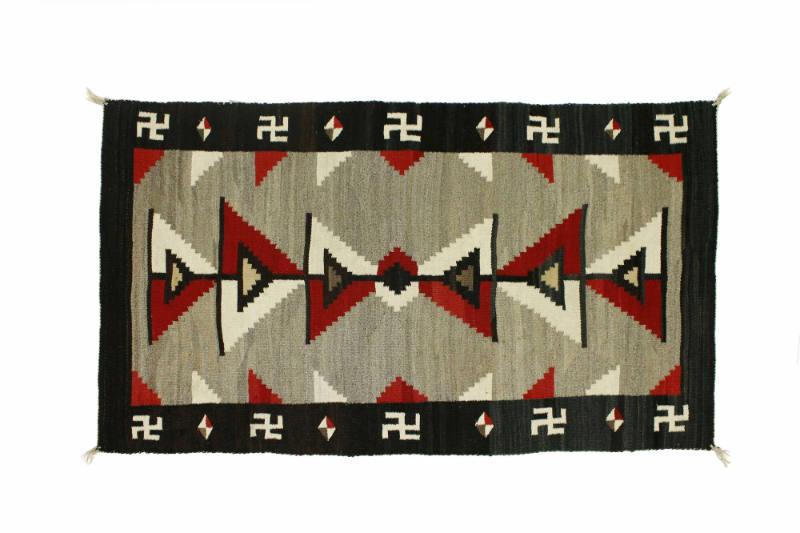 Double Saddle Blanket, c. 1920
Navajo
Wool; 33 × 58 in.
2014.10.5
Gift of Dennis J. Aigner