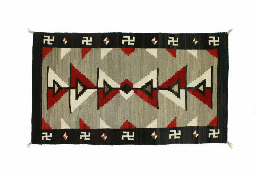 Double Saddle Blanket, c. 1920
Navajo
Wool; 33 × 58 in.
2014.10.5
Gift of Dennis J. Aigner