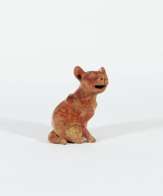 Sitting Dog, 200 BC-300 AD
Colima culture; Colima, Mexico
Clay and slip; 4 1/2 x 3 1/2 x 5 1/…