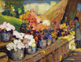 Flower Market, c. 1921
Frank Coburn (American, 1862-1938)
Oil on beaverboard; 20 × 26 in.
45…