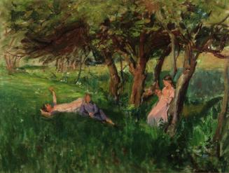 Figures in a Green Landscape, c. 1910
Attributed to Elizabeth Baldwin Warn (British, 1866-1943…