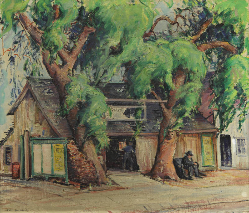 The Old Blacksmith Shop, c. 1927
Jean Goodwin Ames (American, 1903-1986)
Oil on canvas; 24 x …