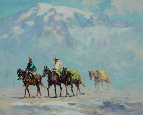 Pack Horses at Mt. Rainer, c. 1919
Eustace Paul Ziegler (American, 1881-1941)
Oil on board; 2…