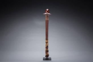 War Club, late 19th Century
New Caledonia, Melanesia
Wood, pigment, cloth and fiber; 29 1/2 ×…