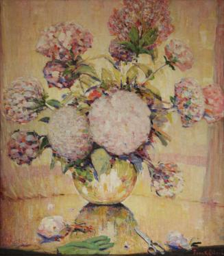 Japanese Hydrangeas, c. 1928
Frank Coburn (American, 1862-1938)
Oil on canvas; 36 x 32 1/2 x …