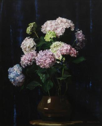 Hydrangeas, c. 1886
Alberta Binford McCloskey (American, 1855-1911)
Oil on canvas; 47 1/4 x 3…