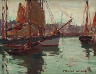 Marine, Boats in Brittany, c. 1929
Edgar Payne (American, 1882-1947)
Oil on canvas; 16 1/2 x …