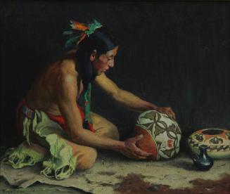 Indian Potter, c. 1914
Eanger Irving Couse (American, 1866-1936)
Oil on canvas; 29 1/2 x 33 1…