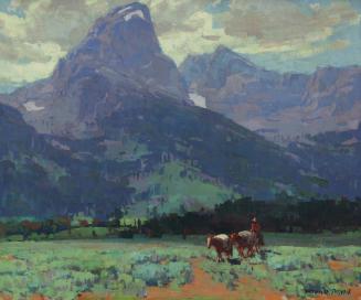 Teton Peaks, c. 1935
Edgar Alwin Payne (American, 1883-1947)
Oil on canvas; 27 1/4 × 33 1/2 ×…
