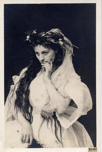 Madame Helena Modjeska as Ophelia, possibly 1867
Unknown photographer; Los Angeles, California…