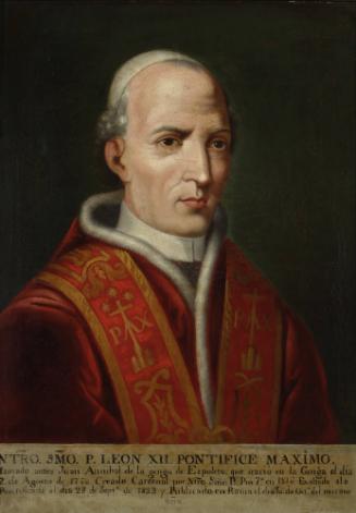 Portrait of Pope Leo XII, c. 1823
Artist unknown
Oil on canvas; 38 x 30 in.
90.16.1
Gift of…