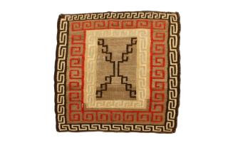 Saddle Blanket, c. 1910
Navajo culture; Southwestern United States of America
Wool and dye; 2…