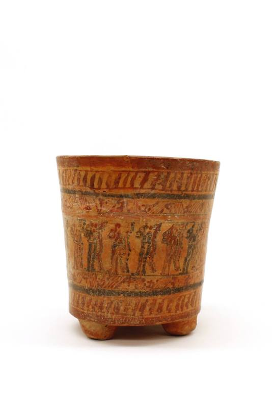 Vessel, 550-950 CE
Maya culture; Honduras
Ceramic and pigment; 8 1/8 × 7 1/4 in.
81.93.1
Gi…