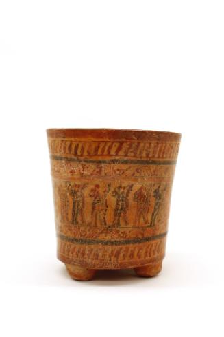 Vessel, 550-950 CE
Maya culture; Honduras
Ceramic and pigment; 8 1/8 × 7 1/4 in.
81.93.1
Gi…