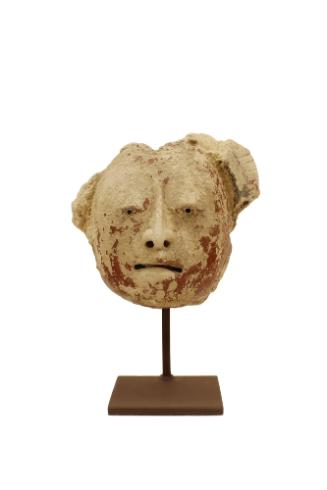 Head of a Noble, 600-900 CE
Maya culture; Campeche, Mexico
Stucco and pigment; 8 1/2 × 9 in.
…