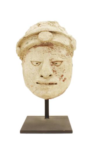Head of a Noble, 600-900 CE
Maya culture; possibly Uxmal, Yucatán, Mexico
Stucco and pigment;…