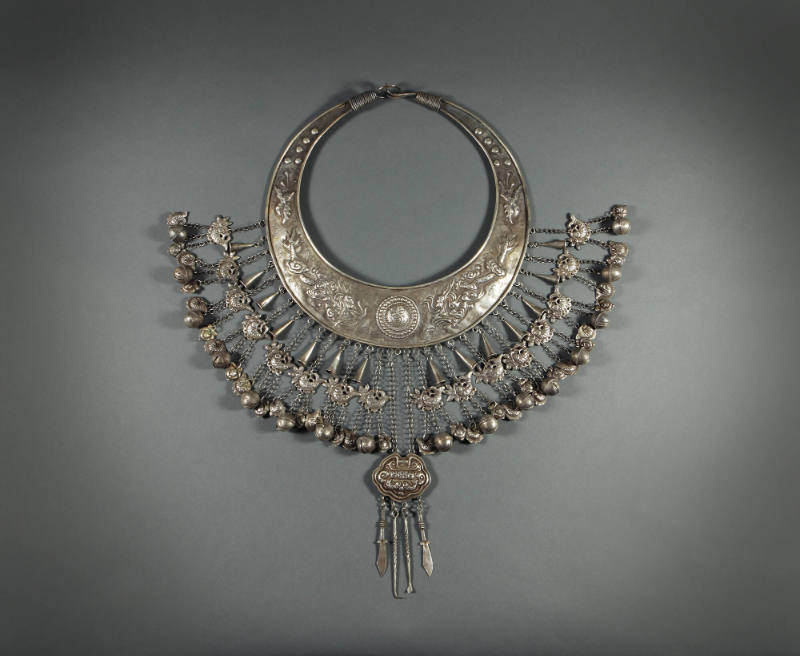 Necklace with Hanging Ornaments, 20th Century
Miao culture; Guizhou Province, China
Silver; 2…
