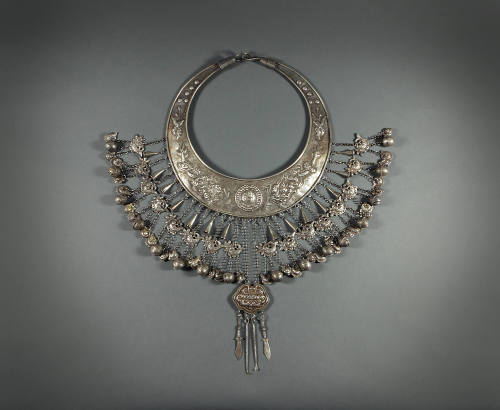 Necklace with Hanging Ornaments, 20th Century
Miao culture; Guizhou Province, China
Silver; 2…
