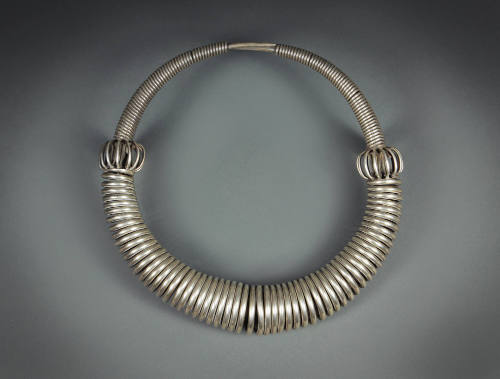 Necklace with Coiled Metal Design, 20th Century
Miao culture; Guizhou Province, China
Silver;…