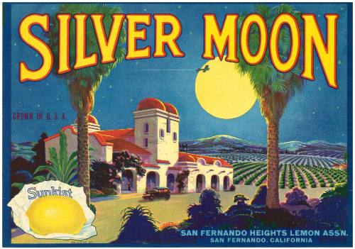 "Silver Moon" Lemon Crate Label, c. 1945
Unknown artist; American
Lithograph; 8 7/8 × 12 1/2 …