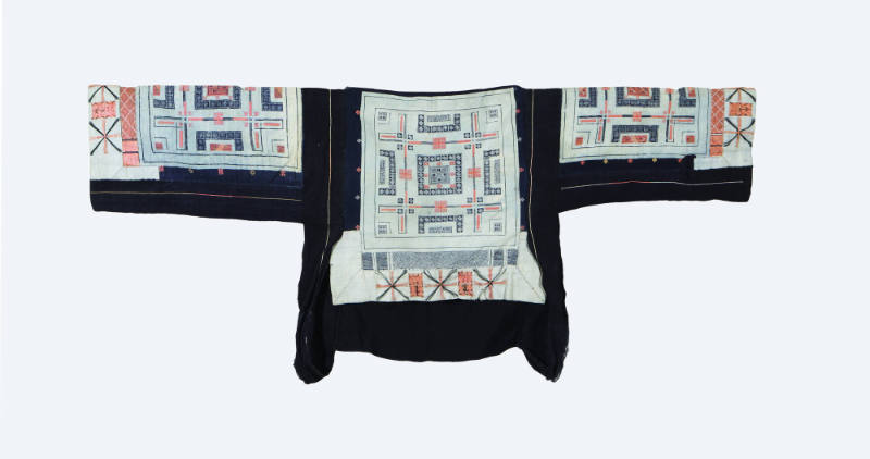 Jacket, mid to late 20th Century
Miao culture; probably Guizhou Province, China
Cotton, silk …