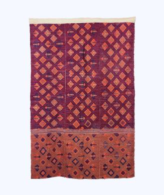 Blanket, mid to late 20th Century
Miao culture; Guizhou Province, China
Cotton and silk; 36 ×…