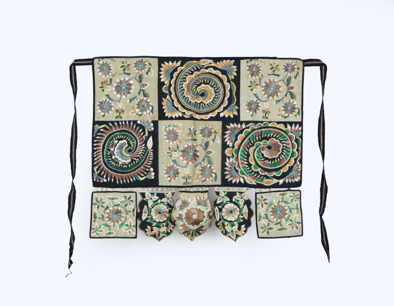 Embroidered Apron, mid to late 20th Century
Miao culture; Guizhou Province, China
Cotton, sil…